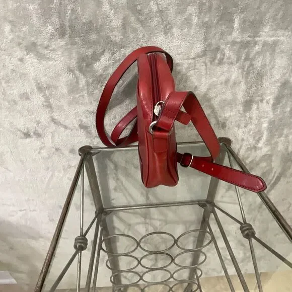 WILSONS LEATHER Pelle Studio Red Leather Bag Crossbody Purse - Picture 5 of 16